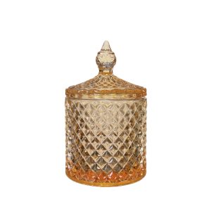 K10 001A Hellbernstein – Glasbehälter mit Deckel