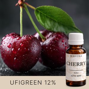 Saftige Kirsche mit einem Blatt.