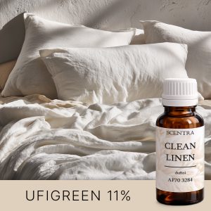 Morgen in weißer Bettwäsche.