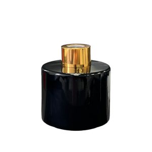 Runder Duftdiffusor Schwarz Glanz 100 ml – Gold