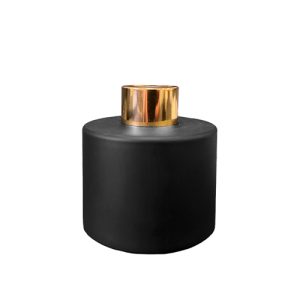 Runder Duftdiffusor Schwarz Matt 100 ml – Gold