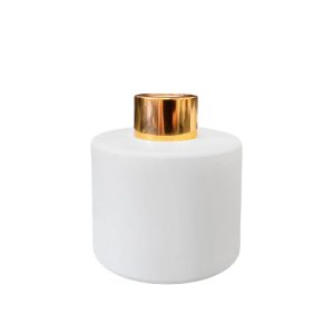 Runder Duftdiffusor Weiß Matt 100 ml – Gold