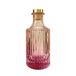 Geriffelter Duftdiffusor – Orange-Rosa OMBRE 200 ml – Gold