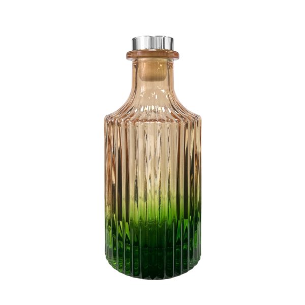 Geriffelter Duftdiffusor – Orange-Grün OMBRE 200 ml – Silber