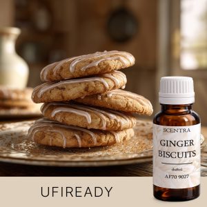 Fertige Kekse auf einem Teller, appetitlich angerichtet, mit verschiedenen Zutaten, servierbereit.