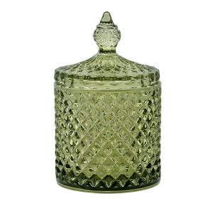 K10 001 Grün Glanz – Glasbehälter mit Deckel