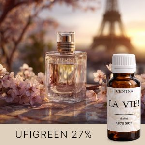 Eau de Parfum mit Kirschblüte bei Sonnenuntergang.