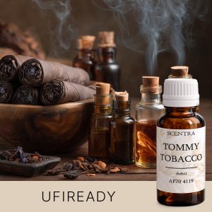 Holz und ätherisches Öl in Flaschen, aromatischer Rauch — AF70 4119