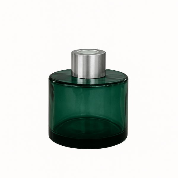 Runder Duftdiffusor Grün Glanz 100 ml – Silber