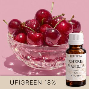 Kirschen auf einer Glasetagere vor rosa Hintergrund.