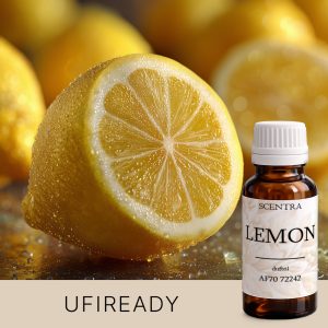 Eine Gruppe von Zitronen liegt auf einem Holztisch und bildet einen frischen und farbenfrohen Akzent.