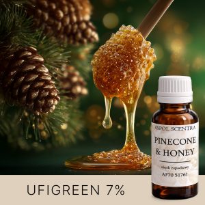 Honig, der über Kiefernnadeln fließt.